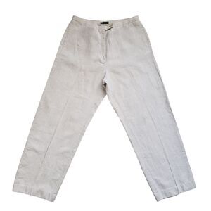 Vintage Eddie Bauer Linen Wide Leg Pants Womens 14 High Rise Trousers